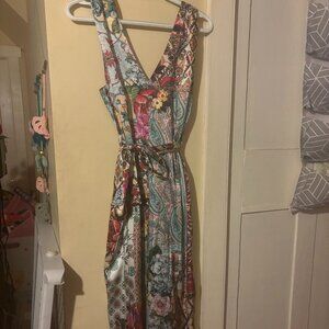 Zara floral print jumpsuit